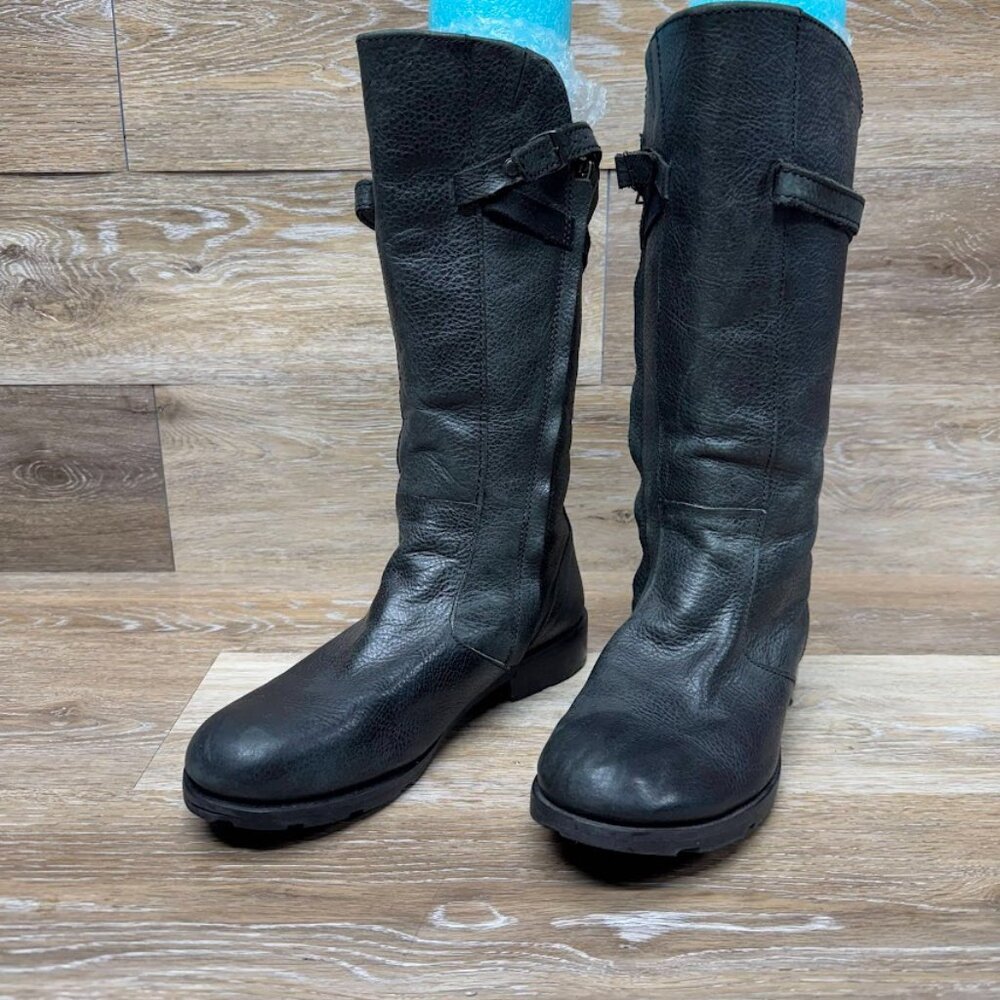 Dr. Martens Black Leather Tall Motorcyle Boots Women's Size 9